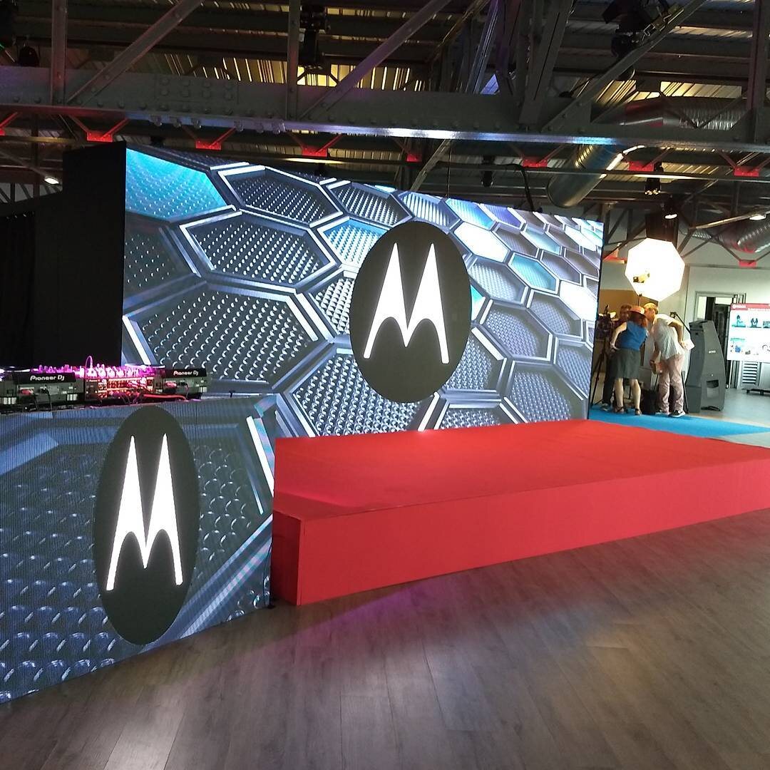The Motorola stage at a global launch event