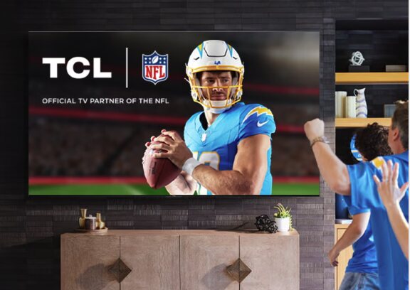 Justin Herbert on a TCL screen: Official TV Partner of the NFL