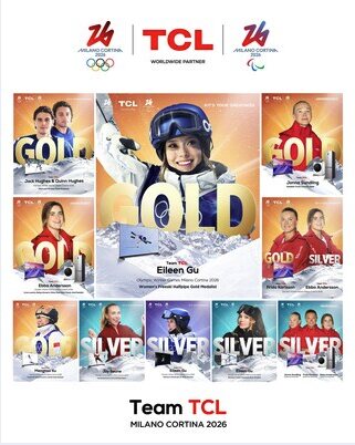 The Team TCL medal wall from Milano Cortina 2026