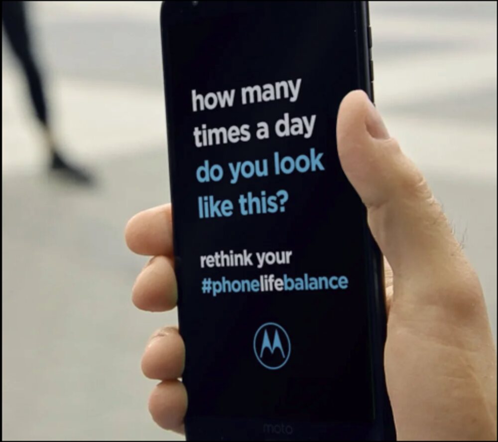 Film still: how many times a day do you look like this? Rethink your phone-life balance