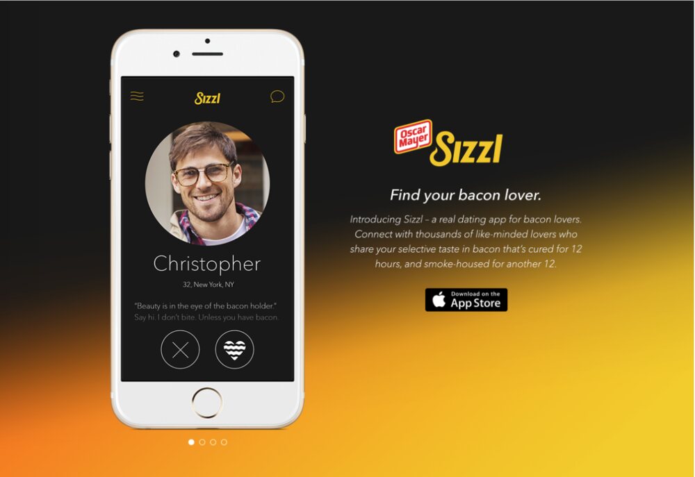 The Sizzl app: find your bacon lover